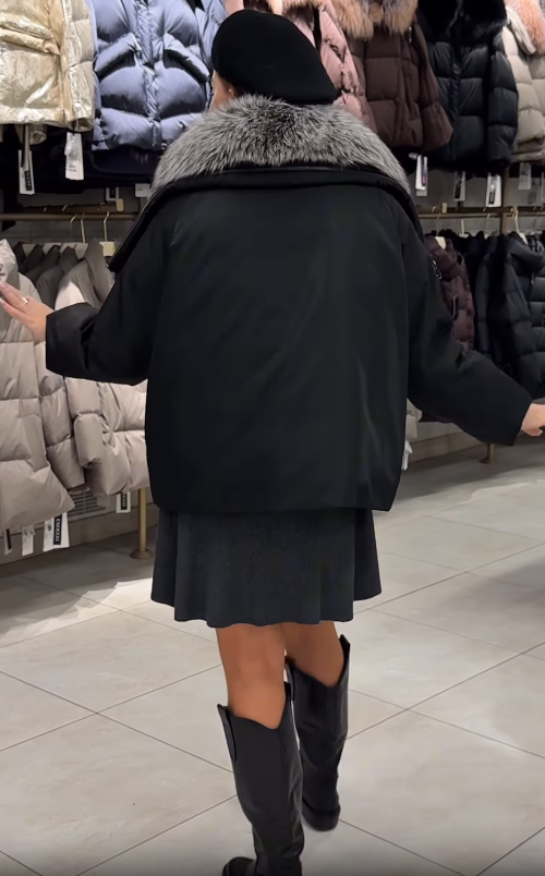 Oversized Puffer Jacket with Faux Fur Collar