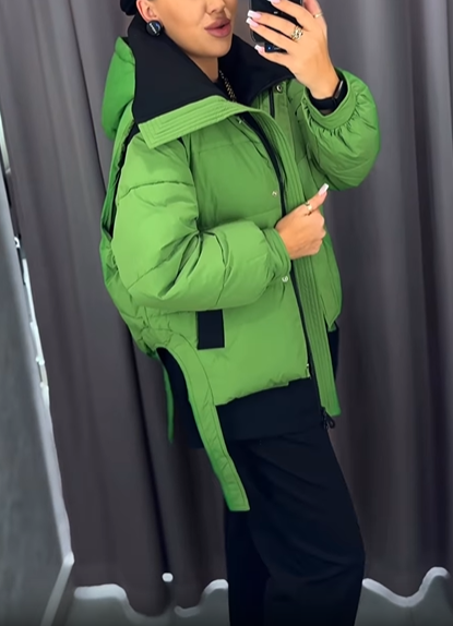 2-in-1 Puffer Jacket & Vest Set with Contrast Panels