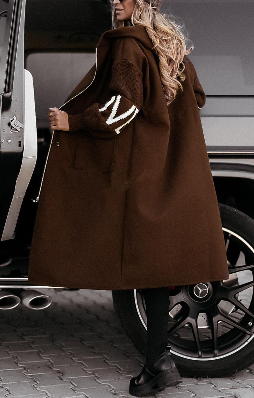 White Drawstring Hooded Coat