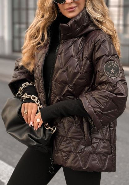 Quiet Afternoon burgundy short quilted jacket