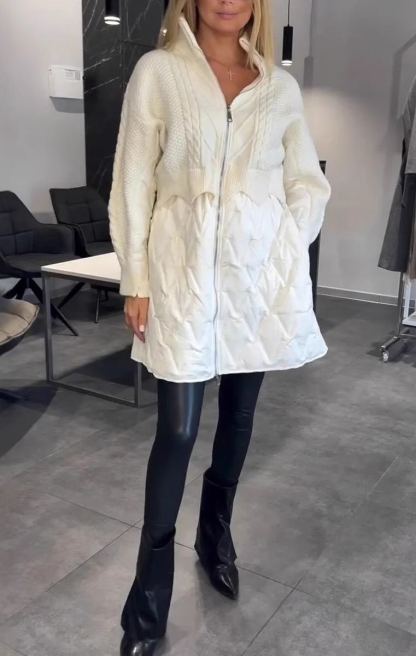 Mid-length Wool Cotton-padded Jacket