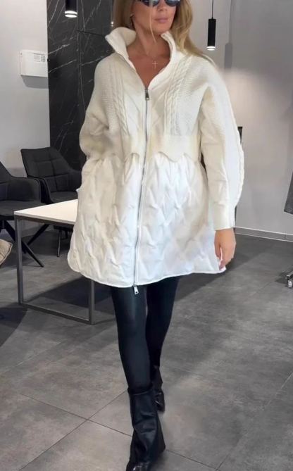 Mid-length Wool Cotton-padded Jacket