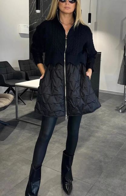 Mid-length Wool Cotton-padded Jacket