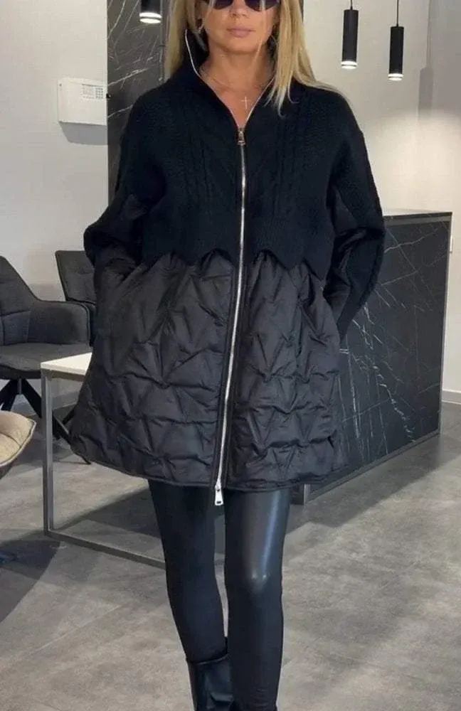 Mid-length Wool Cotton-padded Jacket