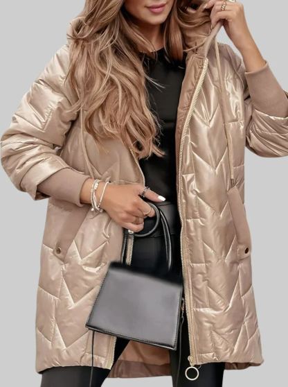 Quilted Puffer Jacket with Drawstring Hood