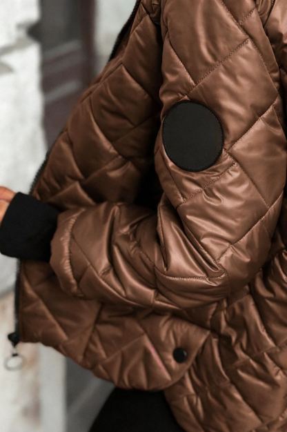 Burgundy Quilted Hooded Jacket
