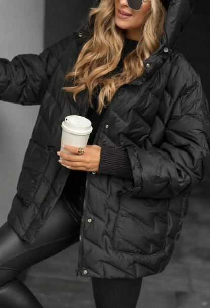 Choose Yourself Beige Hooded Down Jacket