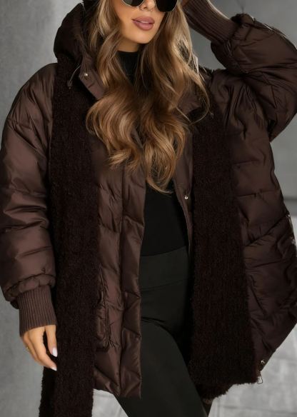 Choose Yourself Beige Hooded Down Jacket