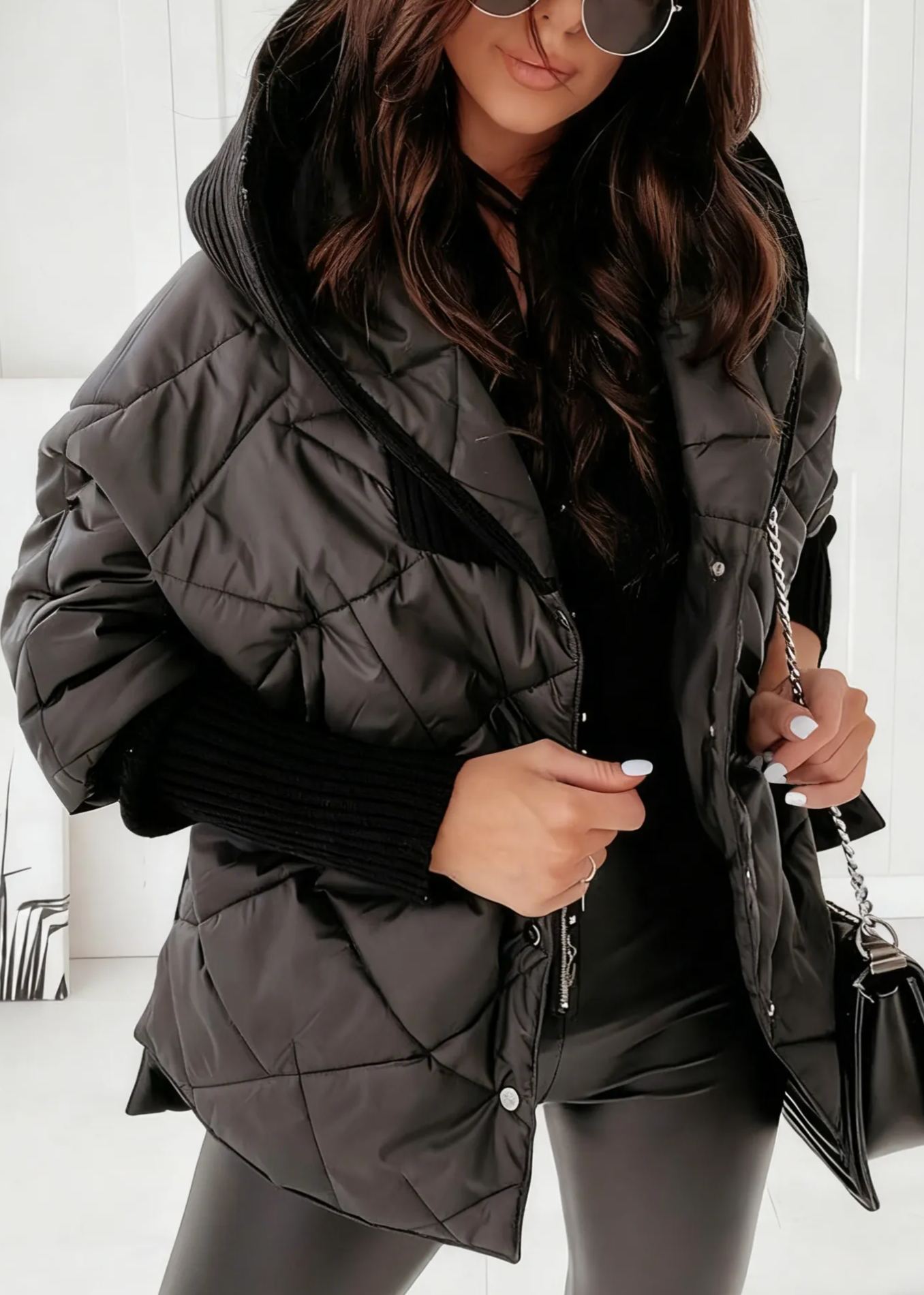 Burgundy Oversized Hooded Jacket