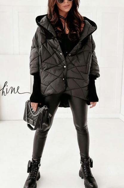 Burgundy Oversized Hooded Jacket