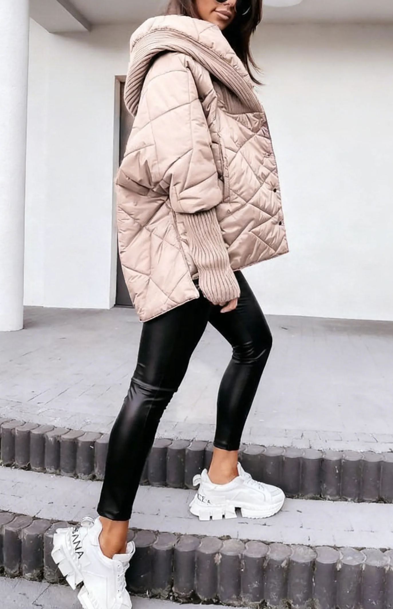 Burgundy Oversized Hooded Jacket