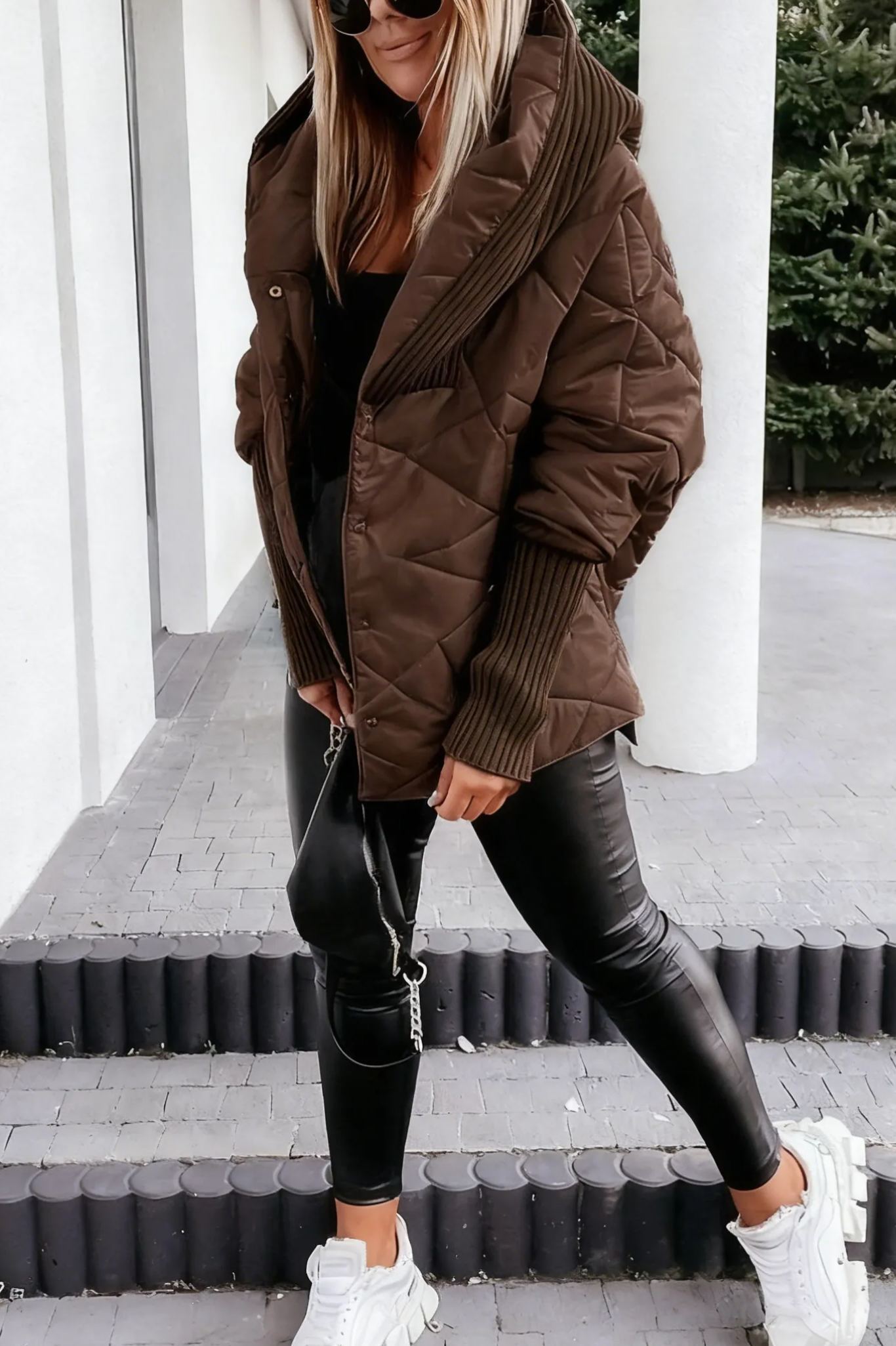 Burgundy Oversized Hooded Jacket