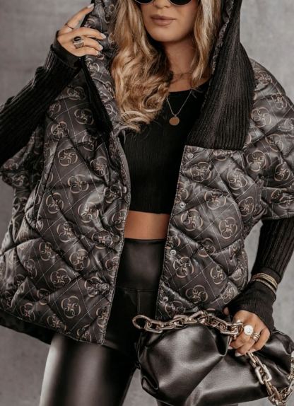 Burgundy Oversized Hooded Jacket