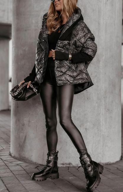 Burgundy Oversized Hooded Jacket