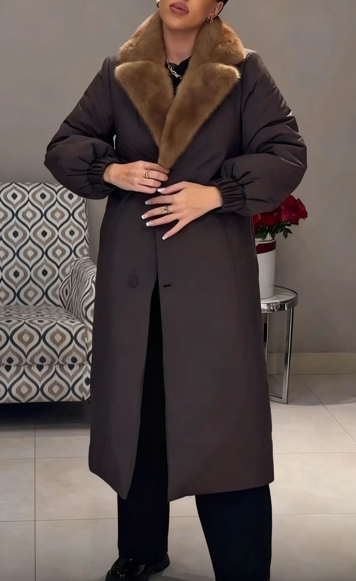 Longline Belted Puffer Coat