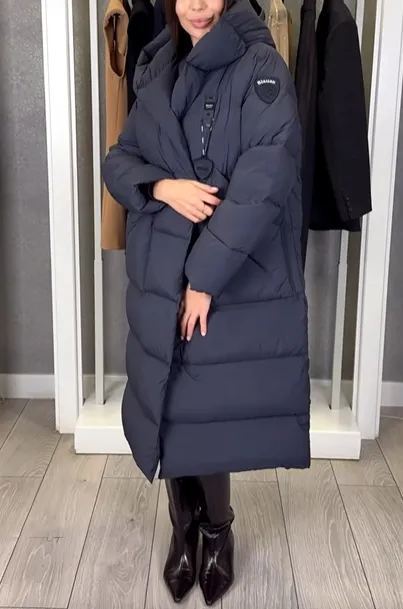 Hooded Long-Length Puffer Coat with Magnetic Closure