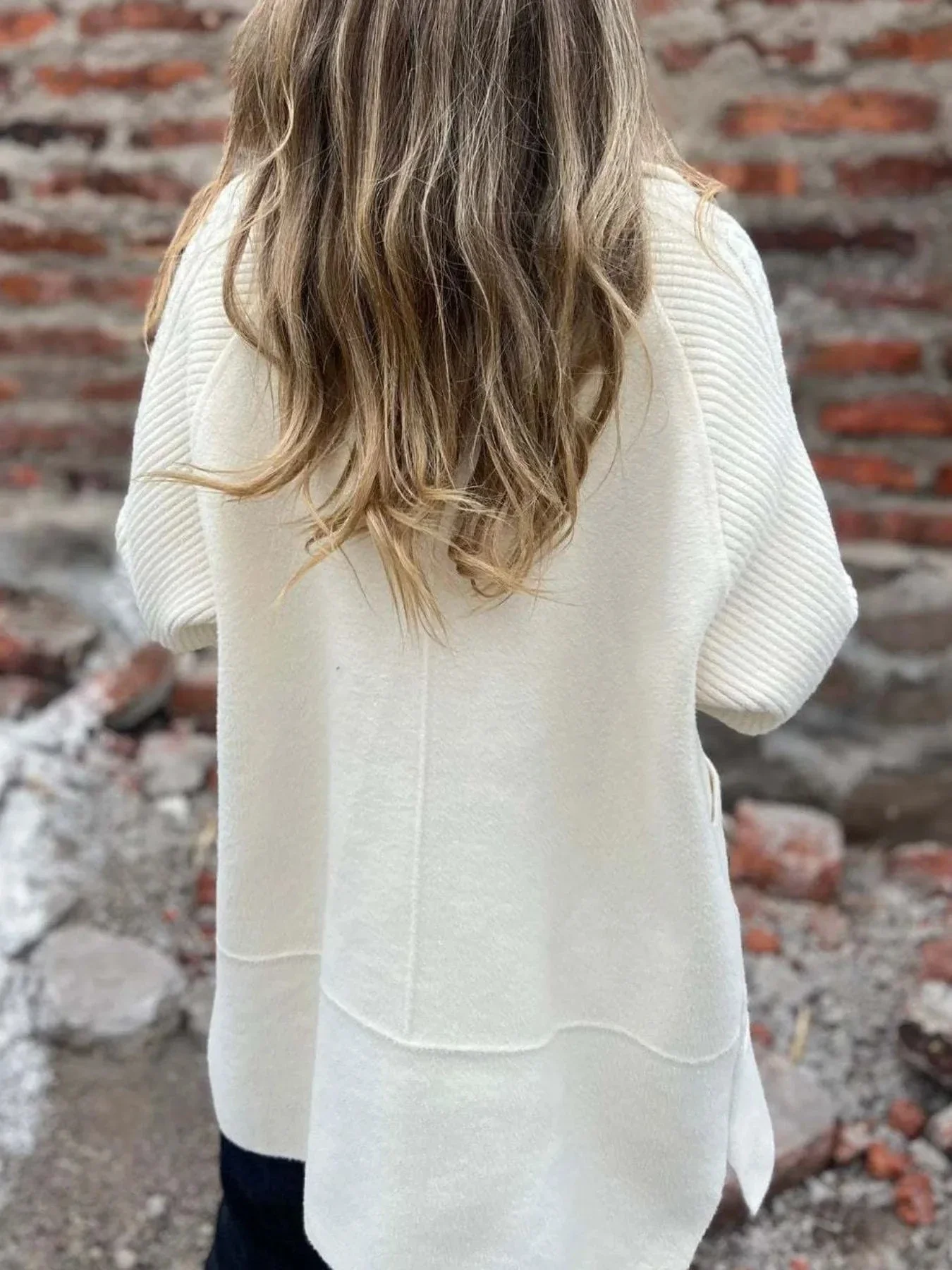 Knit - Sleeve Wool Coat