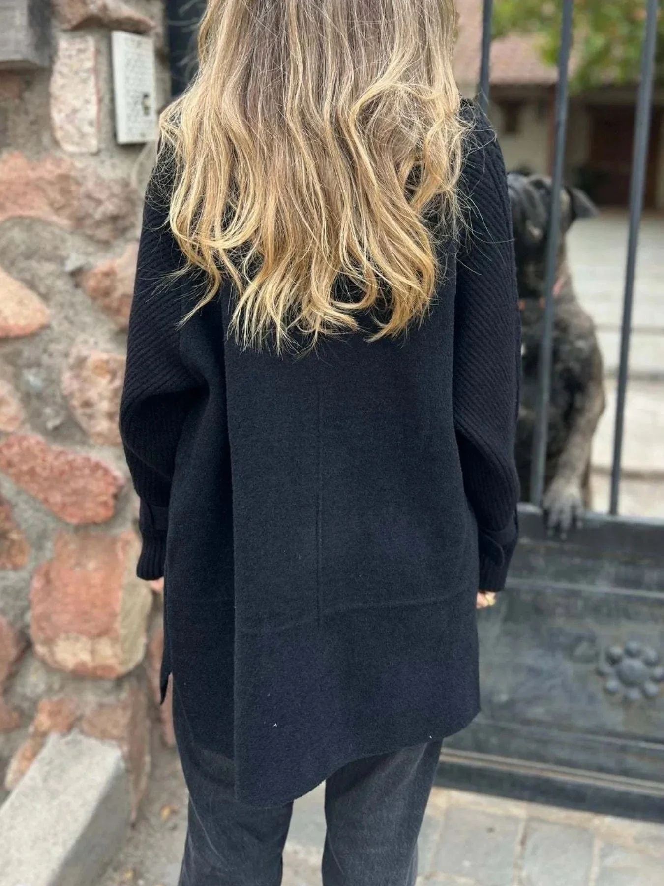 Knit - Sleeve Wool Coat