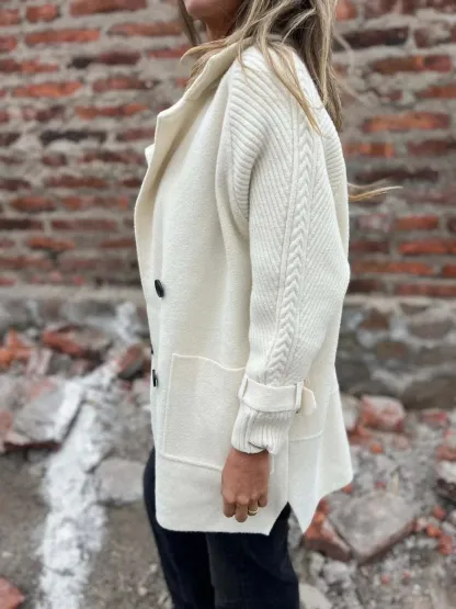 Knit - Sleeve Wool Coat