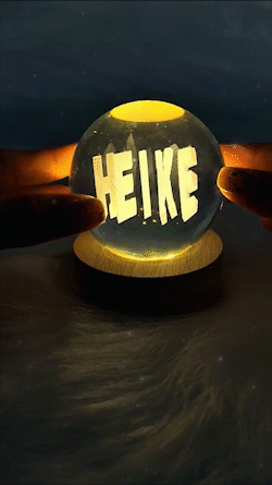 Couple Dual Name Illusion 3D Spherical Crystal Ball Lamp
