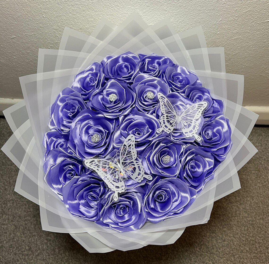 Light Purple Eternal Roses - HandMade From Satin Ribbon(Never Wither)
