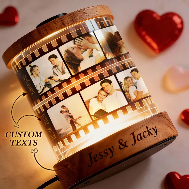 Personalized Photo Movie Night Light with Text, Music Movie Night Light with Engraving Option – The Perfect Valentine's Day Gift for Couples