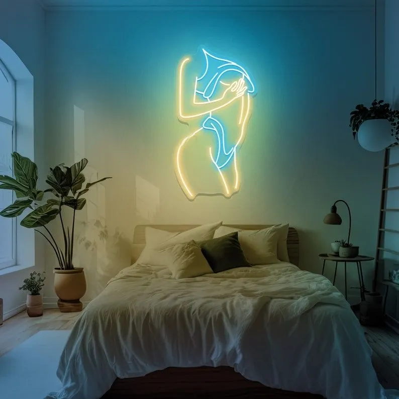 Body Neon Sign Girl Abstract Wall Art Lady Neon Sign