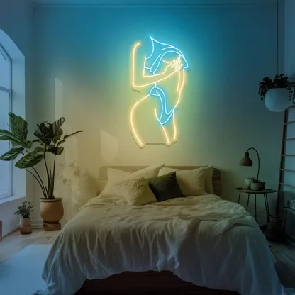 Body Neon Sign Girl Abstract Wall Art Lady Neon Sign