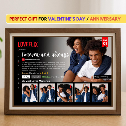 LOVEFLIX Netflix Style Romantic Photo Frame for Couples
