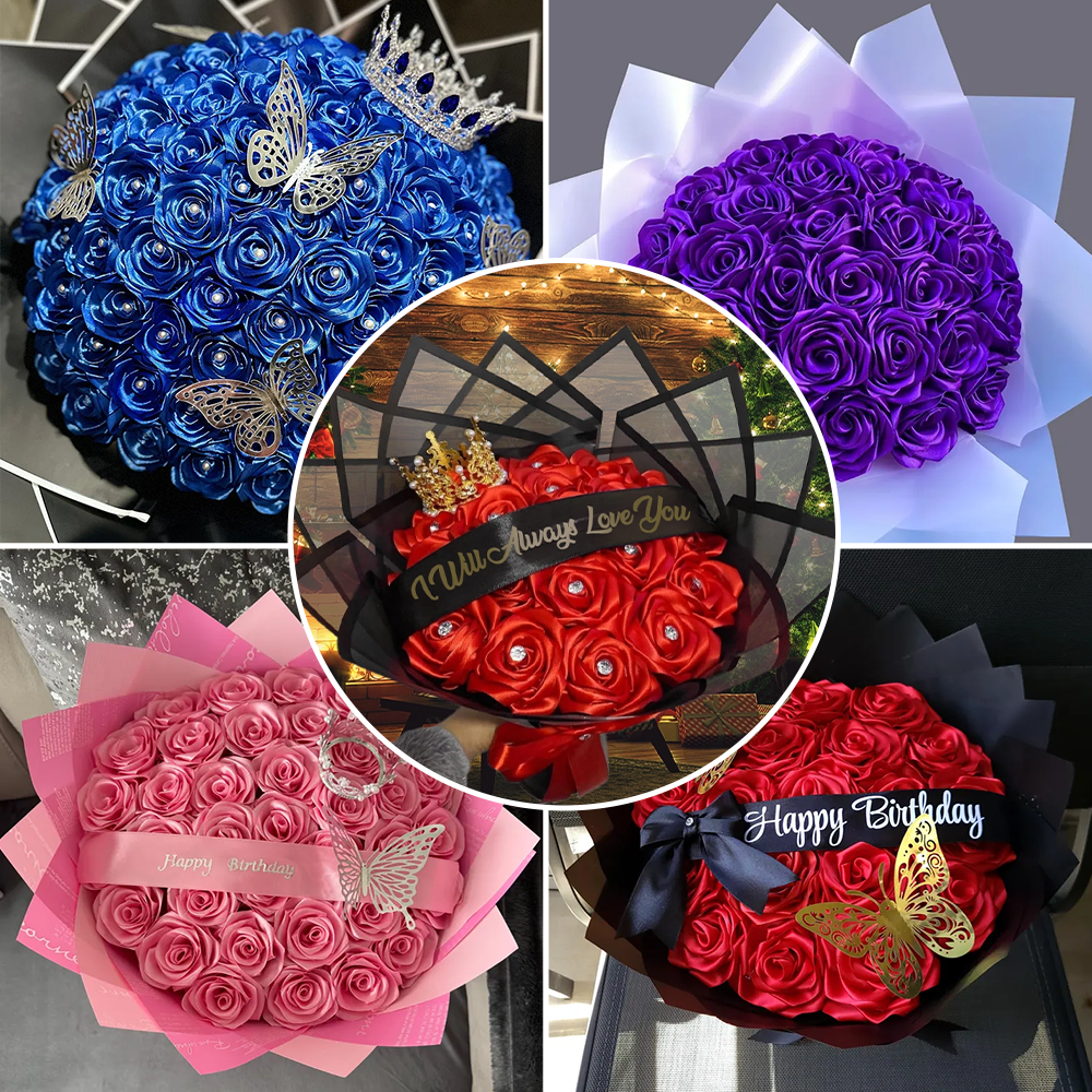 Eternal Roses - HandMade From Satin Ribbon(Never Wither)