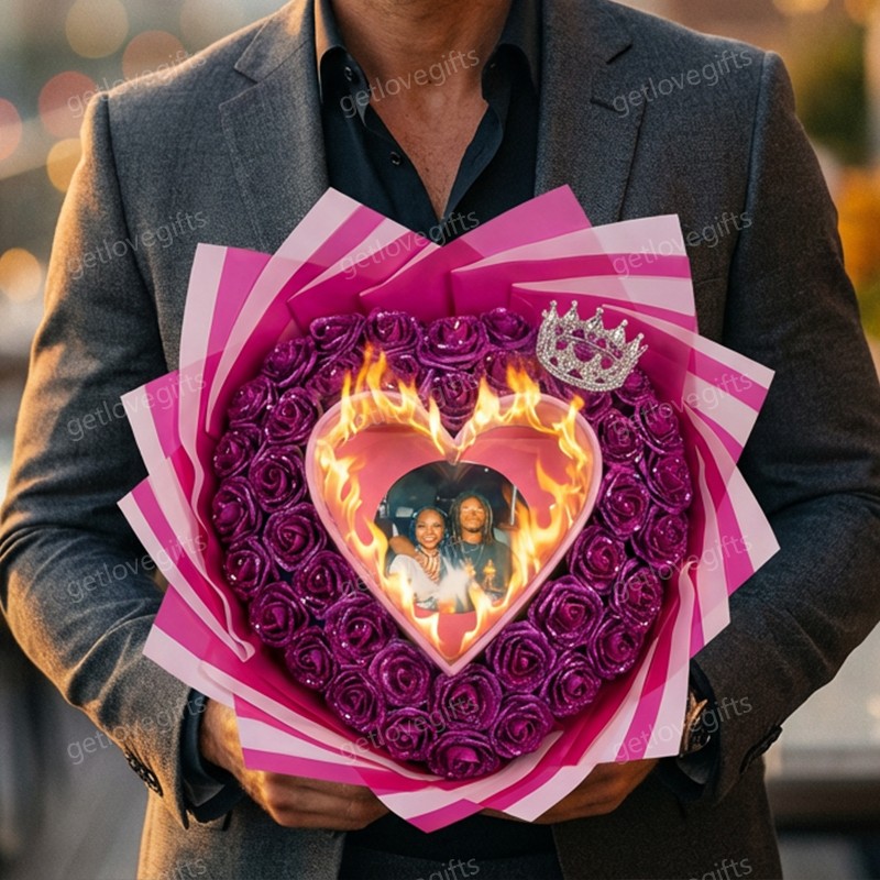 Everlasting Glitter Roses With Photo - Burnaway Edition