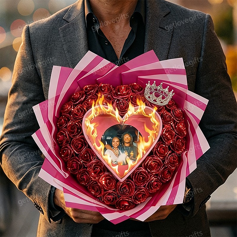 Everlasting Glitter Roses With Photo - Burnaway Edition