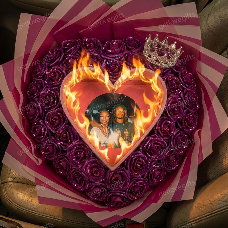 Everlasting Glitter Roses With Photo - Burnaway Edition