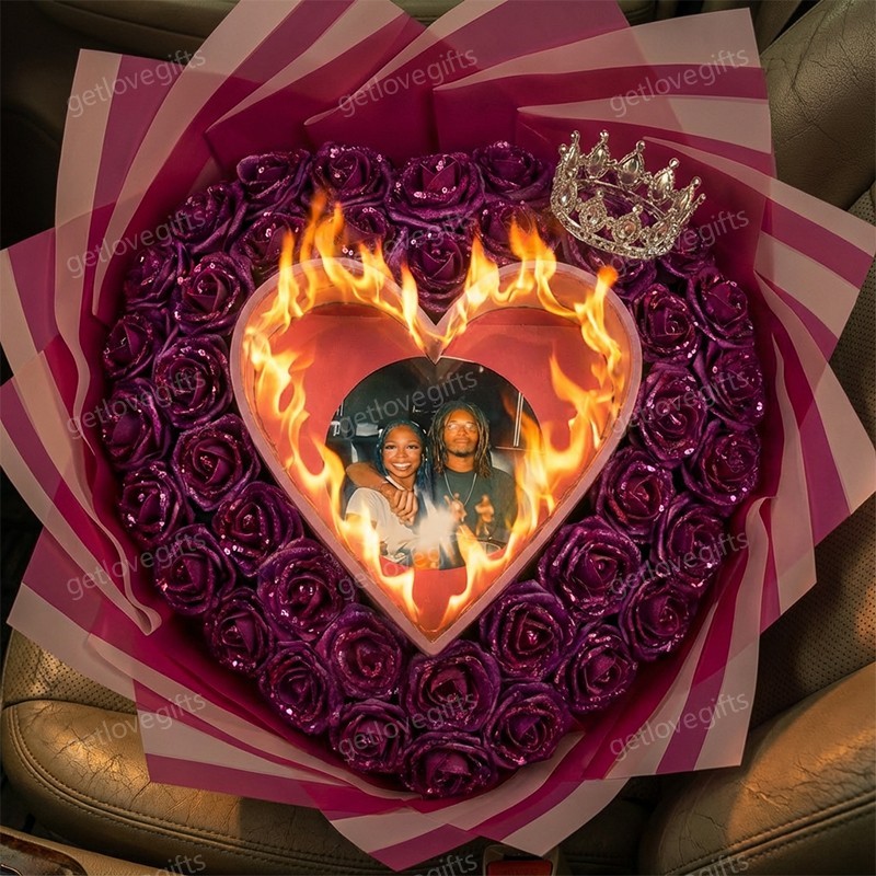 Everlasting Glitter Roses With Photo - Burnaway Edition