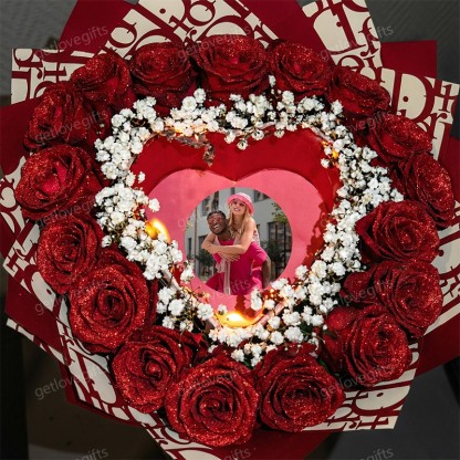Everlasting Glitter Roses With Photo - Burnaway Edition