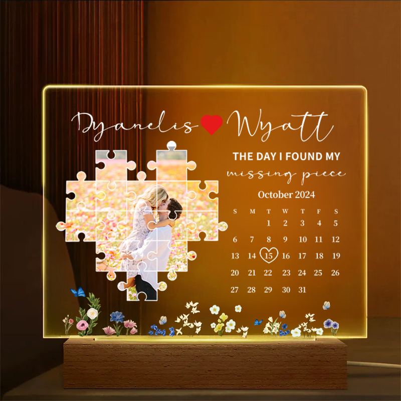 The Day I Found My Missing Piece Light Frame Personalized Gift