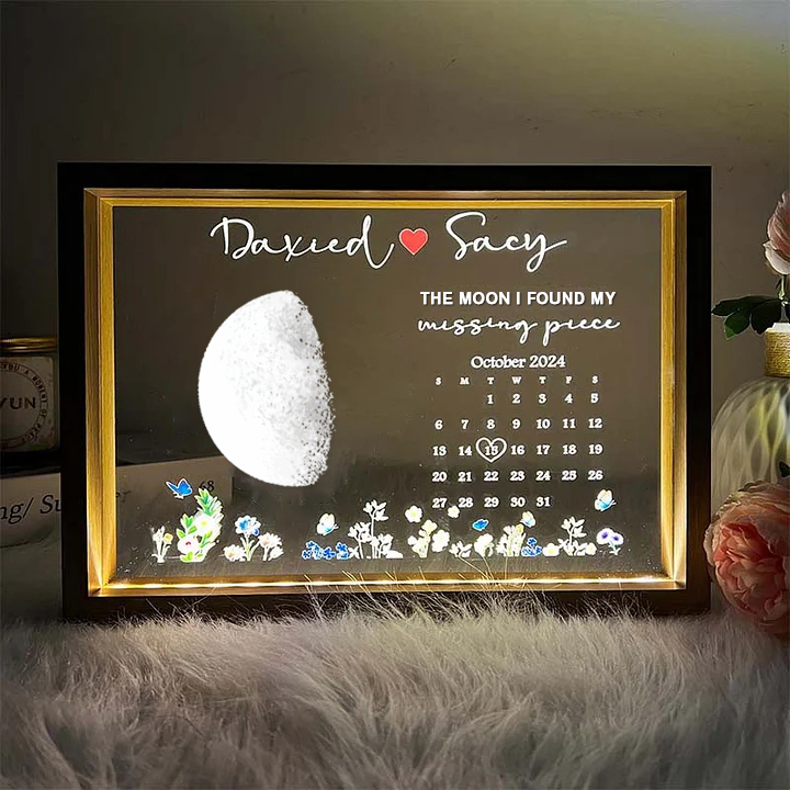 The Moon I Found My Missing Piece Light Frame - 💕 Best Gifts to Lover 💕