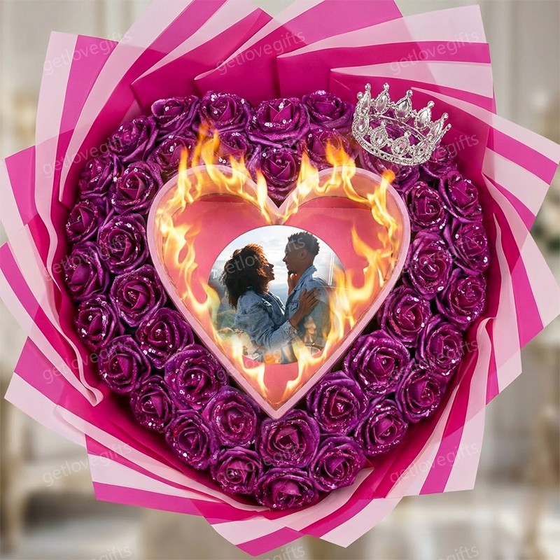 Everlasting Glitter Roses With Photo - Burnaway Edition