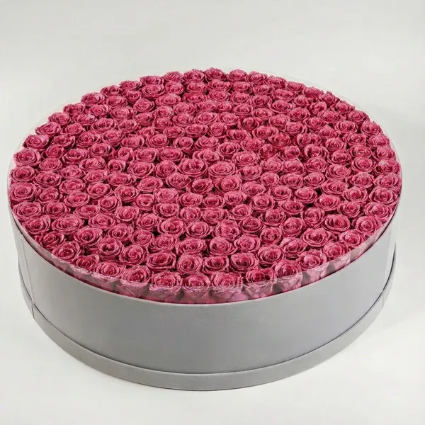 Circle Glitter Rose Box With Initial Couple Gift