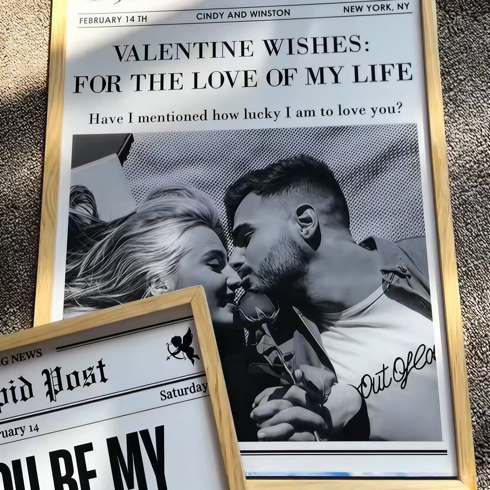 Will You Be My Valentine? First Valentine's Day Gift For Couples, Him, Her - Personalized Photo Poster Frame