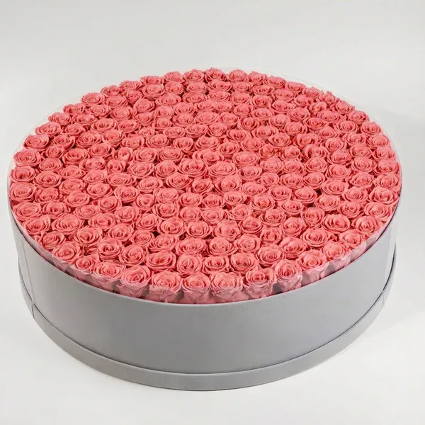 Circle Glitter Rose Box With Initial Couple Gift