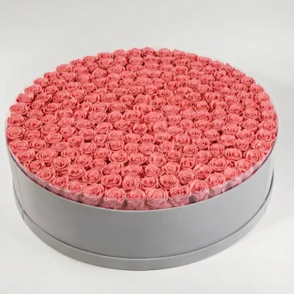 Circle Glitter Rose Box With Initial Couple Gift