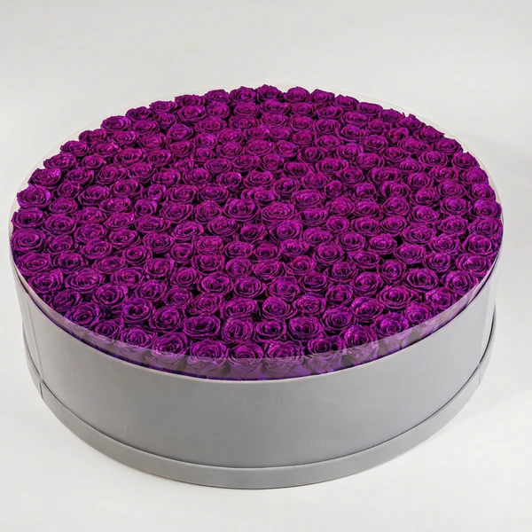 Circle Glitter Rose Box With Initial Couple Gift