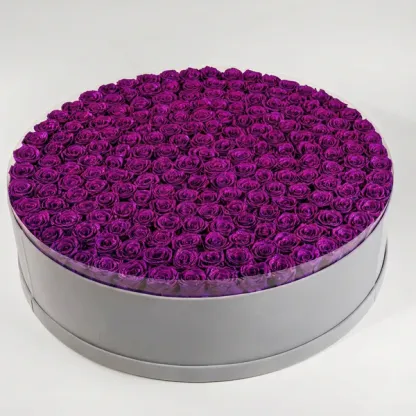 Circle Glitter Rose Box With Initial Couple Gift