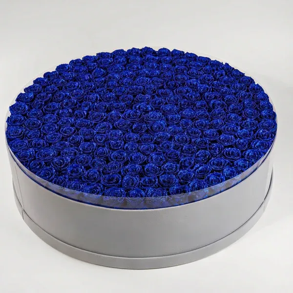 Circle Glitter Rose Box With Initial Couple Gift