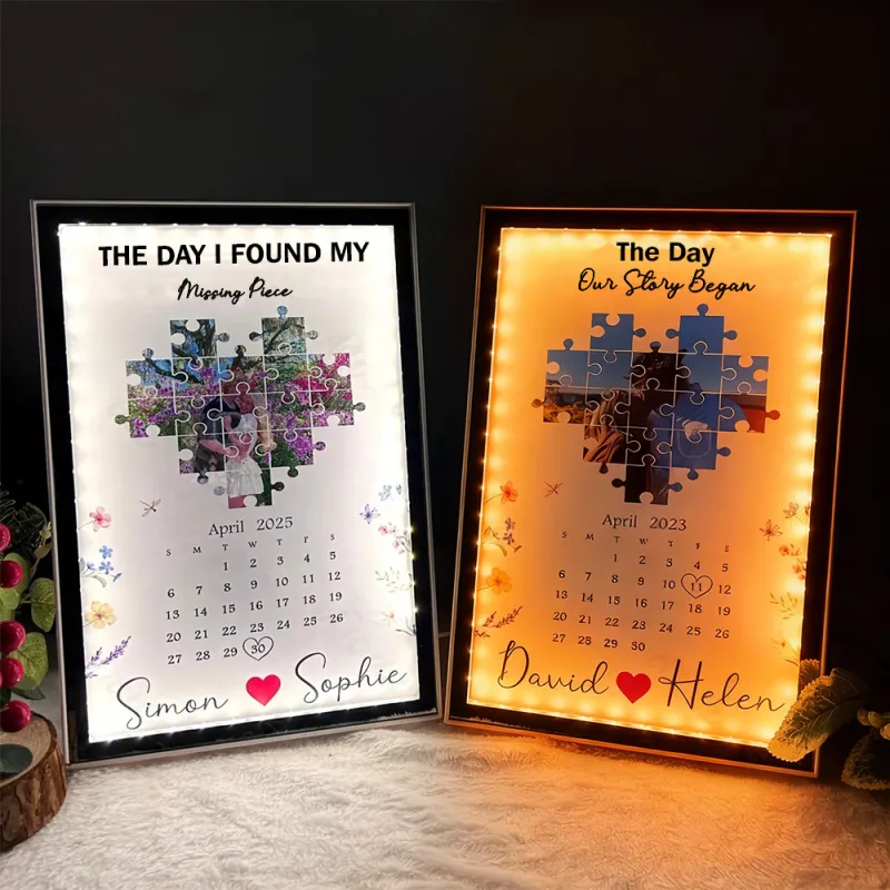 Personalized The Day I Found My Missing Piece Mirror Light Gift