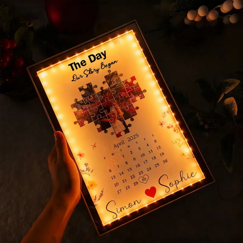 Personalized The Day I Found My Missing Piece Mirror Light Gift