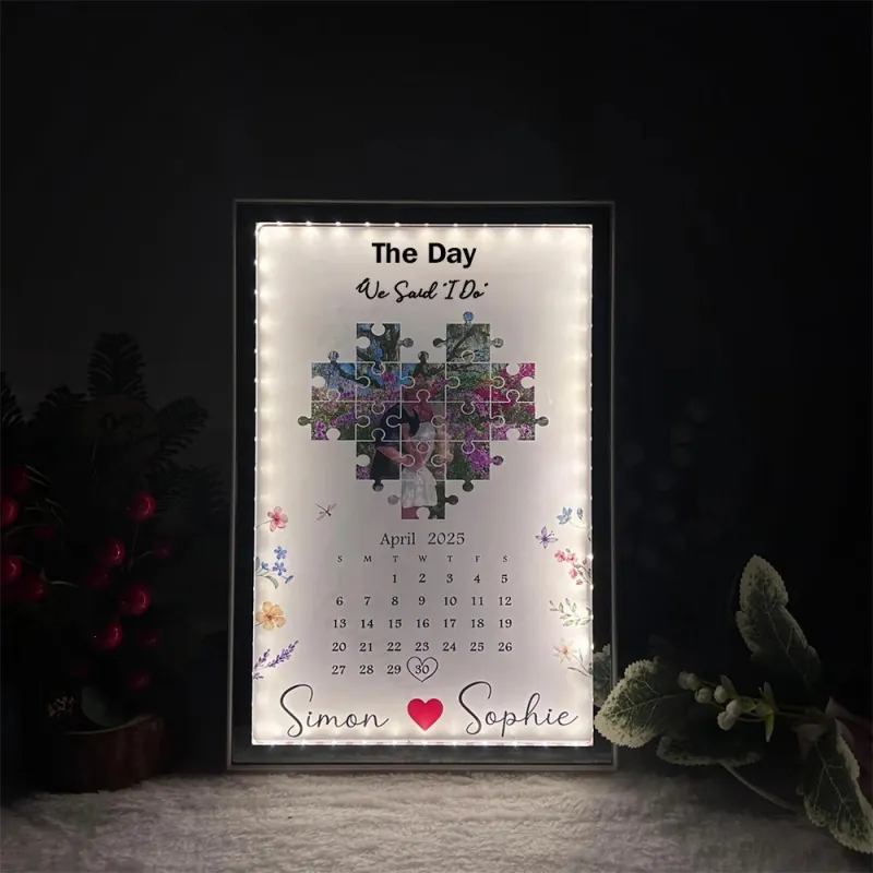 Personalized The Day I Found My Missing Piece Mirror Light Gift