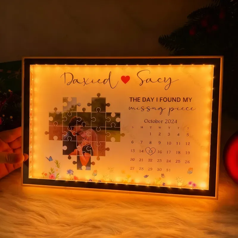 Personalized The Day I Found My Missing Piece Mirror Light Gift