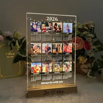 Custom 2026 Calendar LED Light Box with Photo